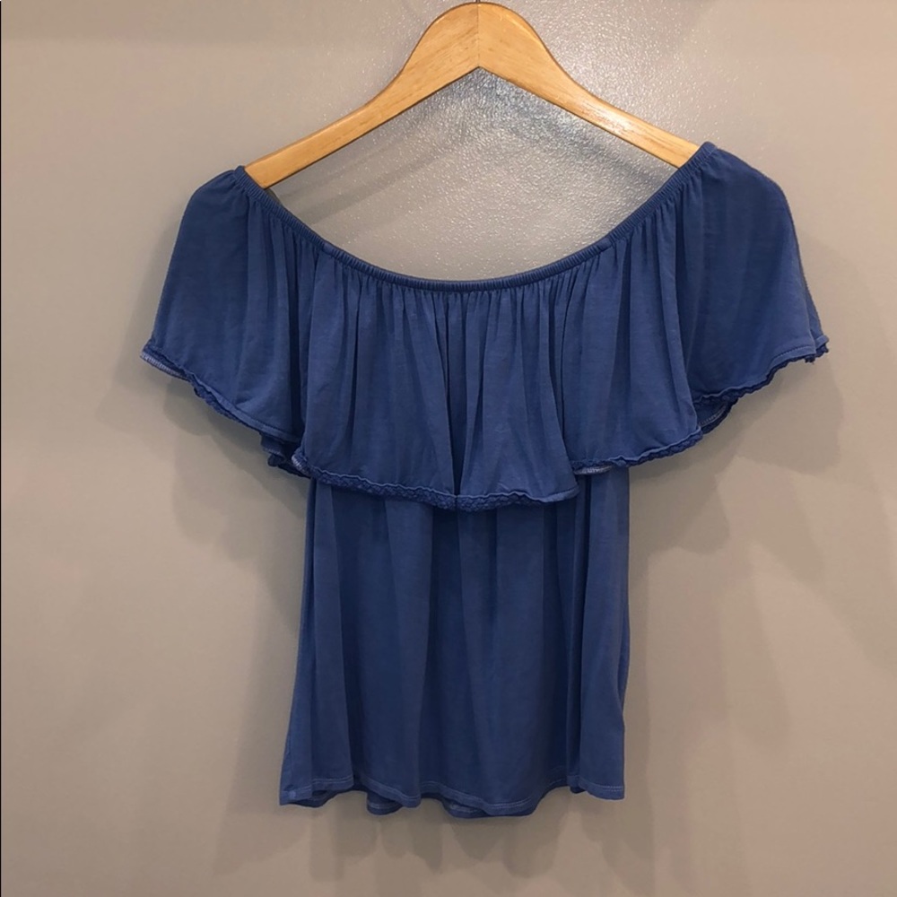 American Eagle Blue Off the Shoulder Top